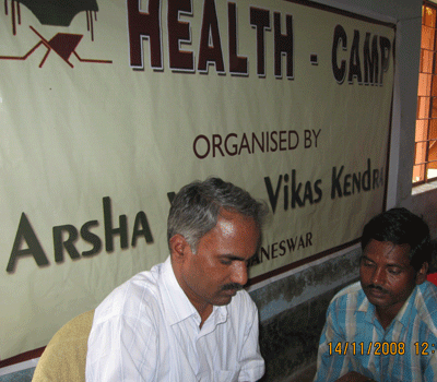 Dr. Trilochan Panda attending to a patient