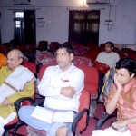 Prof. G. Mishra, Dr. Bholanantha Dash and Swastik Bannerjee with rapt attention